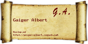 Gaiger Albert névjegykártya