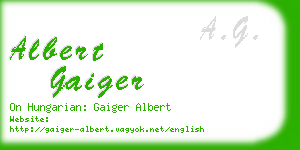 albert gaiger business card